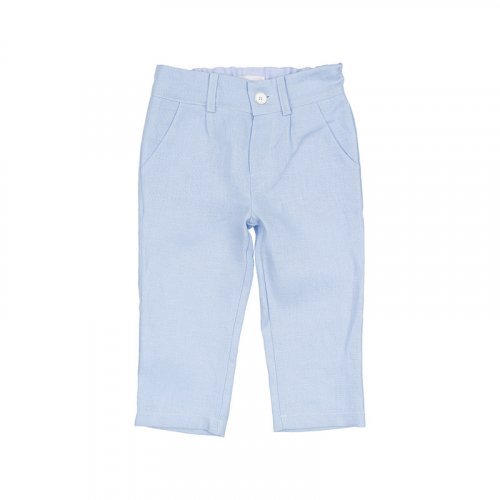 Pantalons en lin bleu