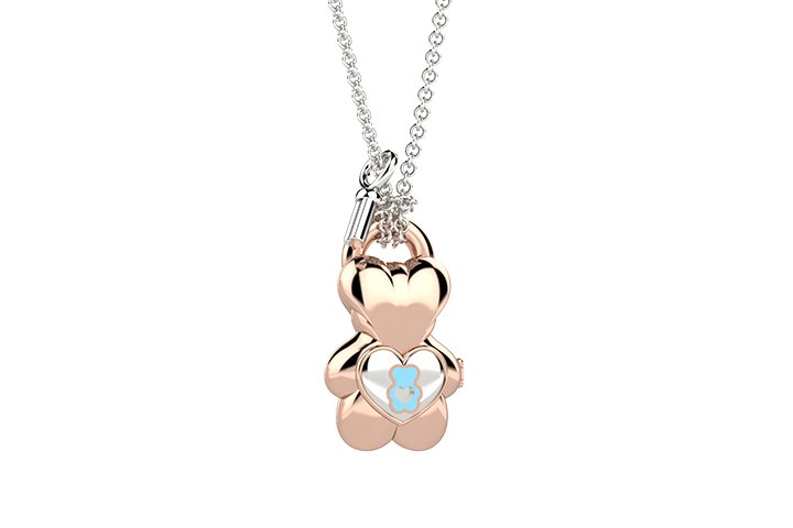 Pendant "Take me with you" light blue bear