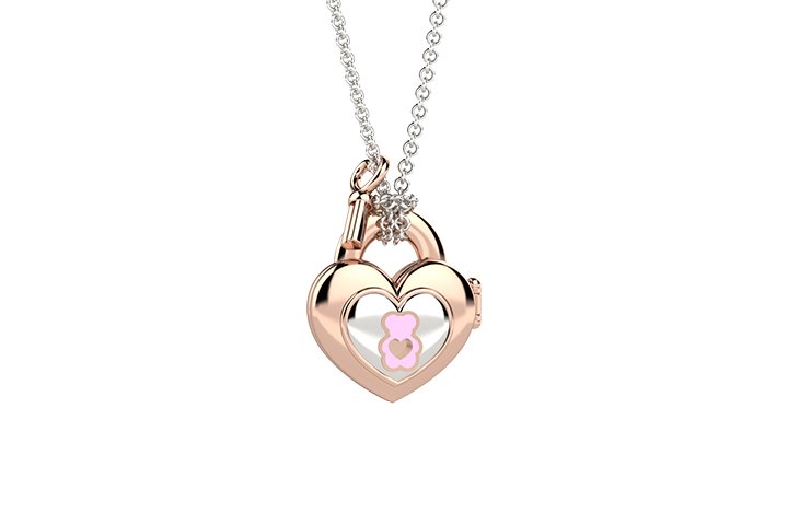 Pendant "Take me with you" pink heart
