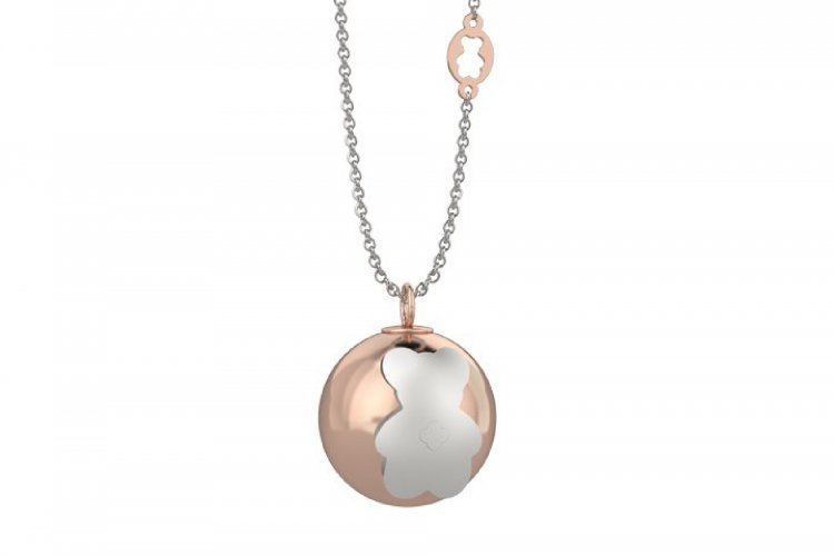 Pendant with boule rose gold color