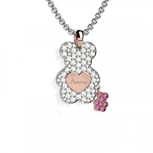 Pendente Orso Diamanti - Rosa_2554