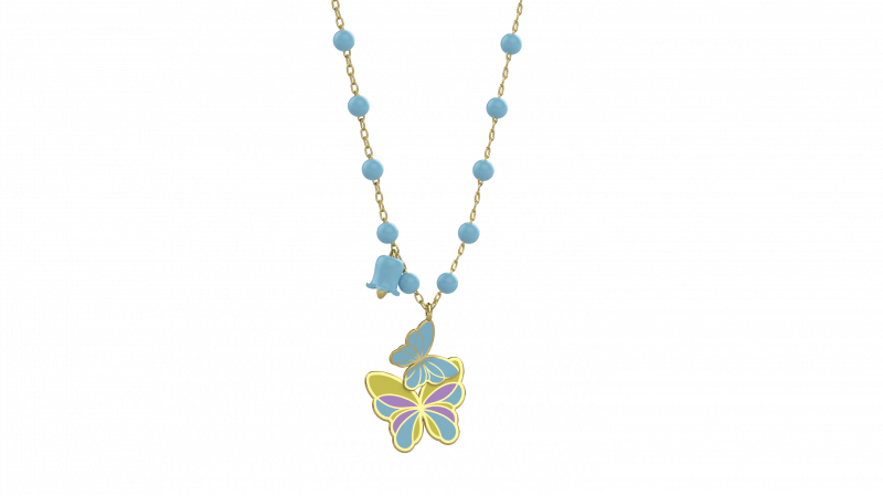 Pendete Farfallina dei Colori Azzurra in Argento 925_12696