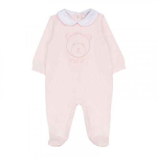 Pink babygrow with collar