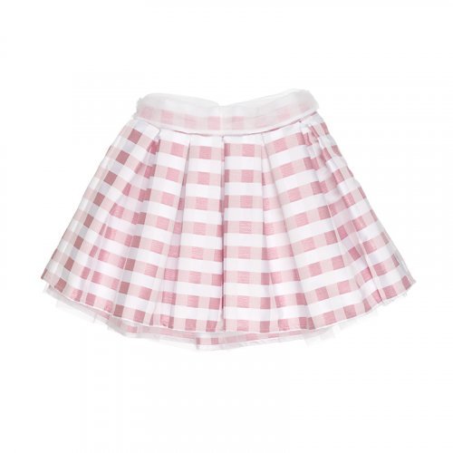 Pink checked skirt