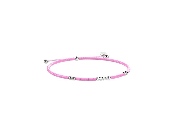 Pink Cord and Silver Bracelet_9237