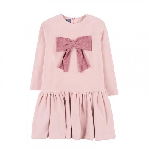 Pink Dress with Bow and Flounce_1444