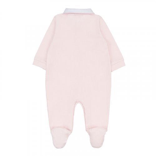 Pink Front Opening Babygrow With Collar_8731