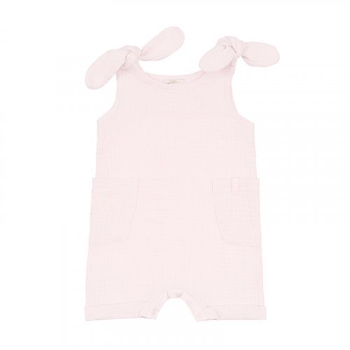 Pink Gauze Dungarees with Knots