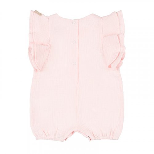 Pink Gauze Romper with Volant_5137