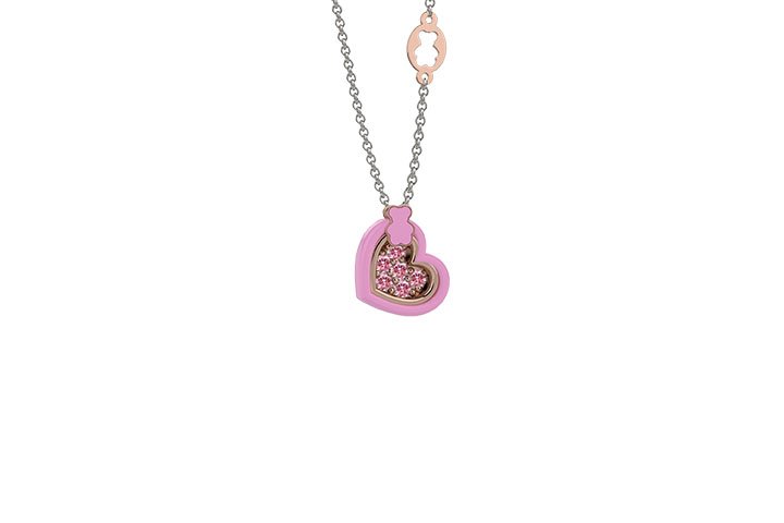 Pink heart pendant_7213
