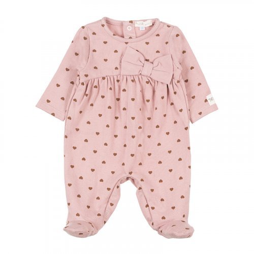 Pink Hearts Babygrow with Bow_2866