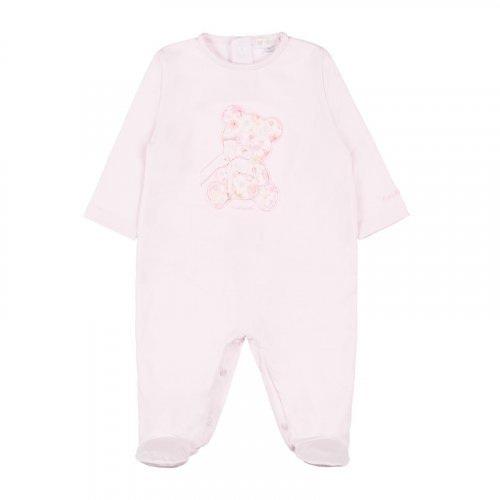 Pink Jersey Babygro with Teddy_5069