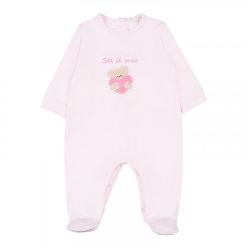 Pink Jersey Babygro with Teddy_4383