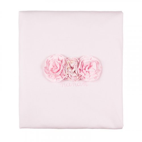 Pink Jersey Blanket with Roses_4905