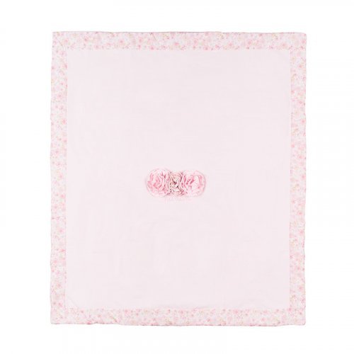 Pink Jersey Blanket with Roses_4906
