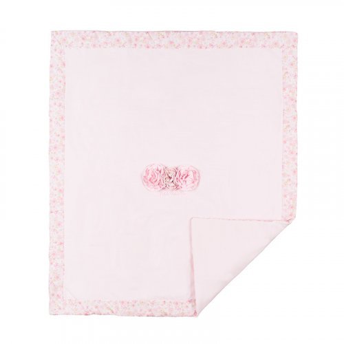 Pink Jersey Blanket with Roses_4907