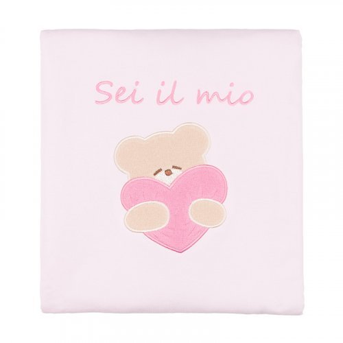 Pink Jersey Blanket with Teddy