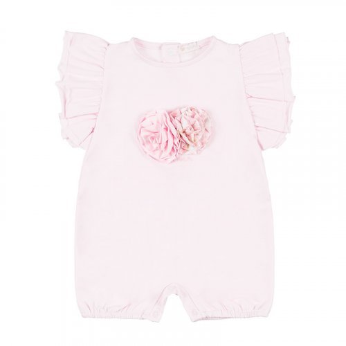 Pink Jersey Romper with Roses_4901