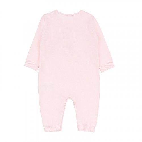 Pink Knitted Babygro with Teddy_4300