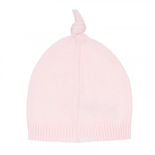 Pink Knitted Hat with Knot_4312