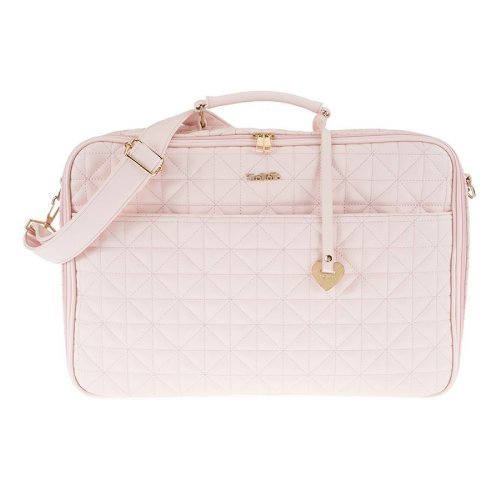 Pink quilted Mom Bag in eco leather
