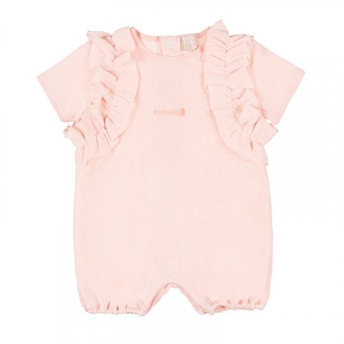 Pink Romper with Rouches