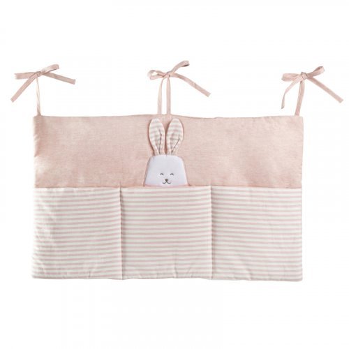 Pink storage pockets with rabbit