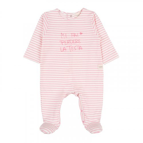 Pink Striped Babygro with Writing