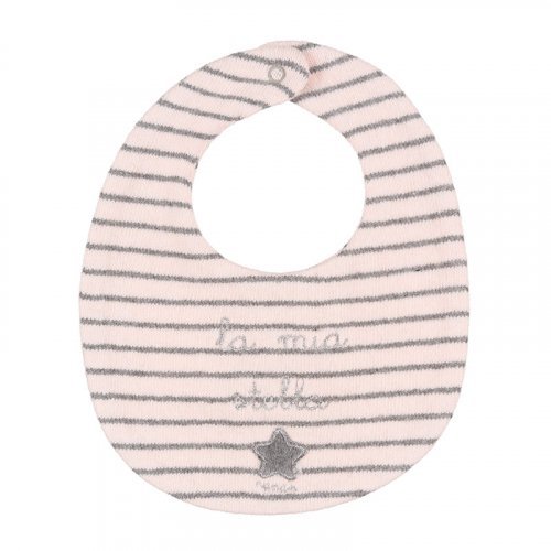 Pink Striped Bib with Star