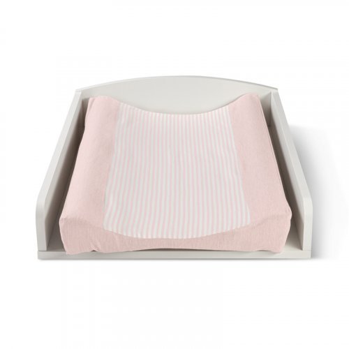 Pink striped changing mat for wooden changing table_2998