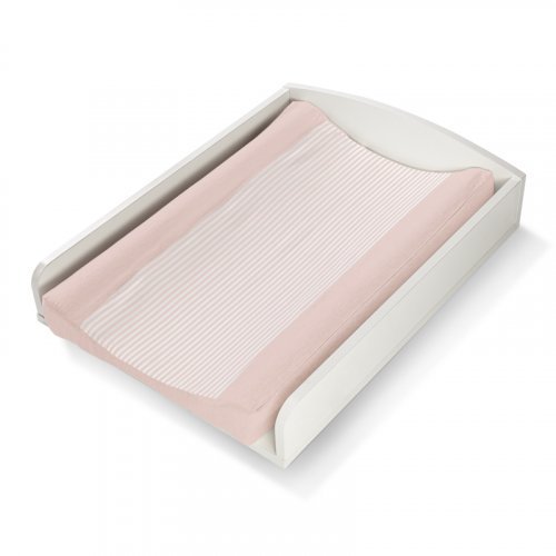 Pink striped changing mat for wooden changing table_2999