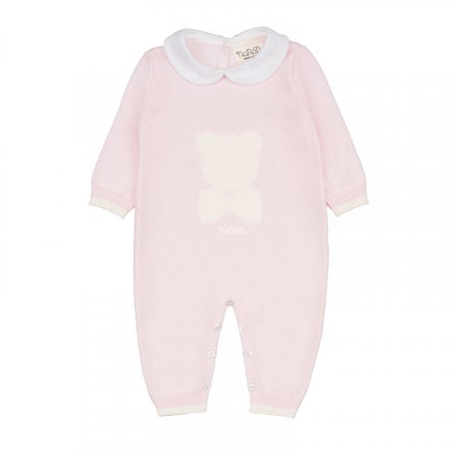 Pink thread babygro with collar