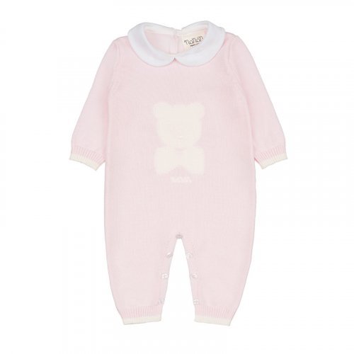 Pink thread babygro with collar_7498