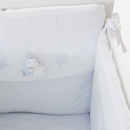 4 Piece - Light blue Bombo Duvet set - Bumper, duvet, duvet cover and pi_477