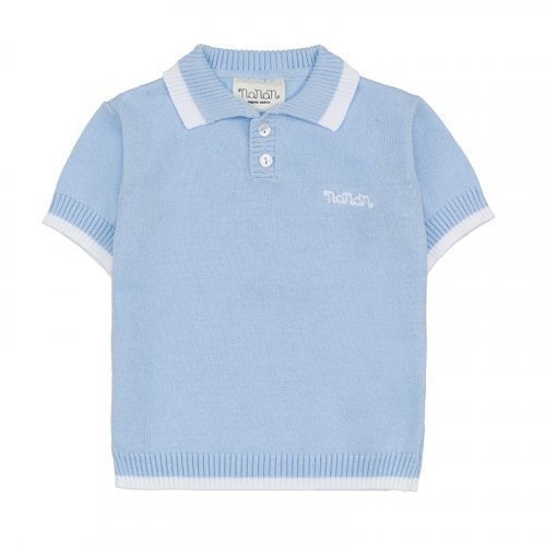 Polo in filo azzurra