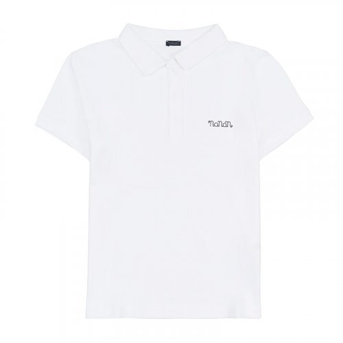 Weißes Polo-Shirt mit kurzen Ärmeln