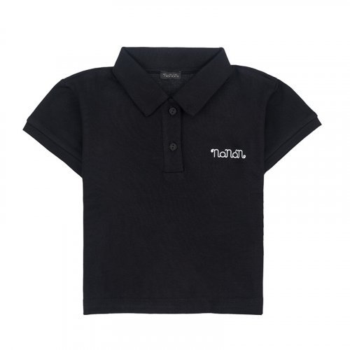 Poloshirt mit kurzen Ärmeln in Schwarz