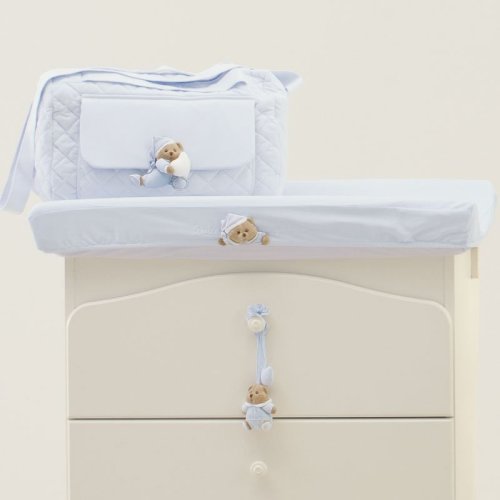 Puccio Housse de matelas à langer en coton bleu_139