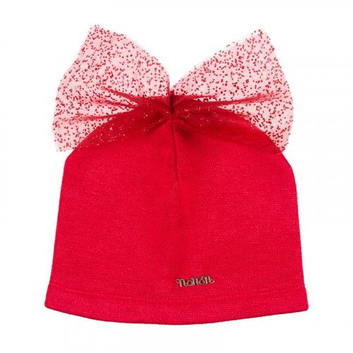 Red Beanie with Bow
