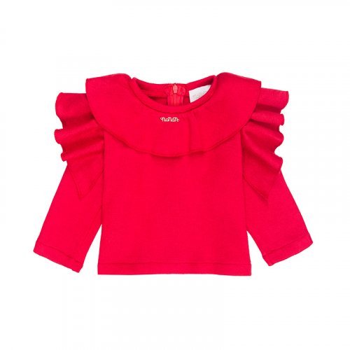 Red Blouse with Rouches