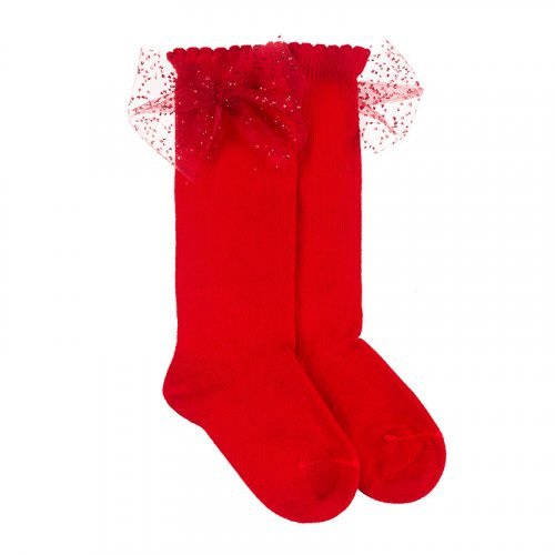 Red Socks with Bow