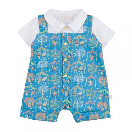 Romper w/dungarees w/jungle pattern
