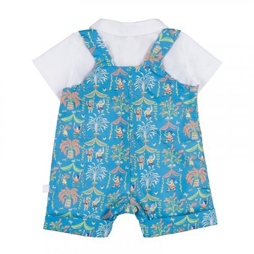 Romper w/dungarees w/jungle pattern_12195