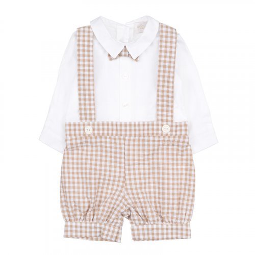 Romper with dungarees and bow tie_7707