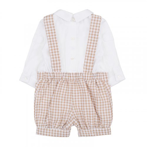 Romper with dungarees and bow tie_7708