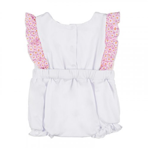 Romper with frills and flowered bow_12721