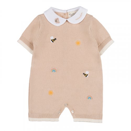 Romper with graphics and collar