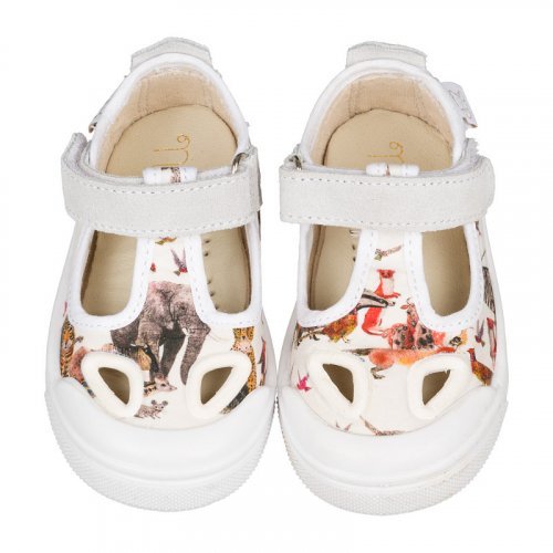 Sandal with eyelets in allover jungle_12630
