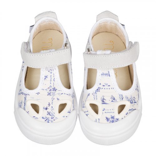 Sandal with eyelets in allover jungle_12627