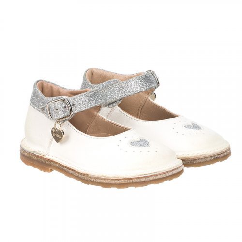 Sandalen Creme mit Glitzerherz